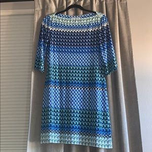 Donna Morgan blue colorful dress